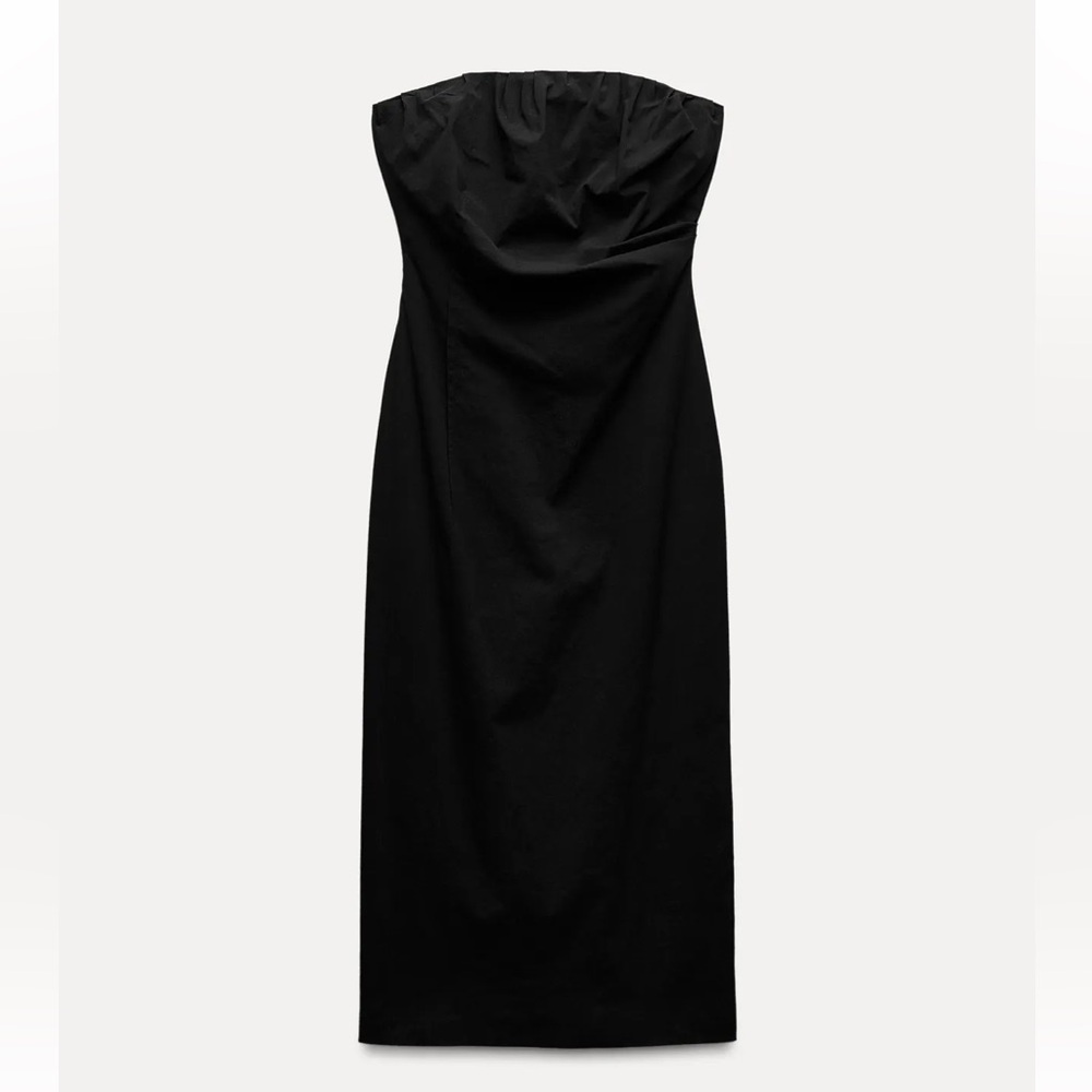 Zara Black Strapless Sheath Dress Cocktail